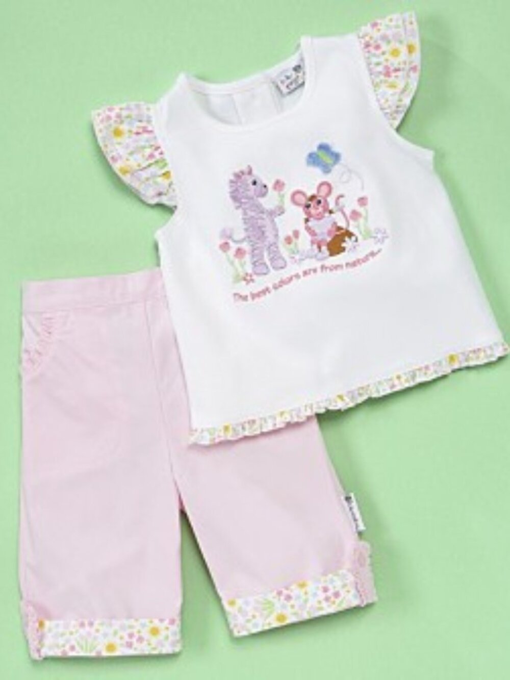 Baby Einstein - Baby Girls' 2-Pc "Animal Friends" Capri Set